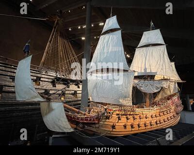 Vasa-Kriegsschiff. Schwedisches Kriegsschiff, das von 1626 bis 1628 gebaut wurde. Stockfoto