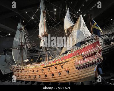 Vasa-Kriegsschiff. Schwedisches Kriegsschiff, das von 1626 bis 1628 gebaut wurde. Stockfoto