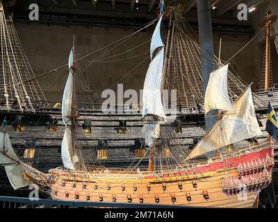 Vasa-Kriegsschiff. Schwedisches Kriegsschiff, das von 1626 bis 1628 gebaut wurde. Stockfoto