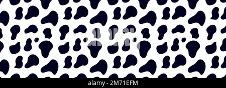 Tiermuster für Textildesign. Nahtloses Muster dalmatinischer oder Kuhflecken. Natürliche Texturen. Stock Vektor