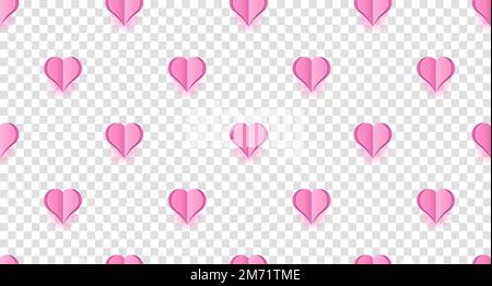 Nahtloses Muster mit pinkfarbenen Herzen. Herztapete. Süßes pinkfarbenes Herzmuster mit nahtloser Textur. Süßes, nahtloses Muster. Vektordarstellung Stock Vektor