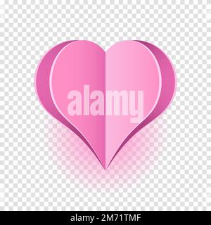 Herzdesign aus Papier. Vektorsymbol der Liebe in Herzform für „Happy Women's, Mothers Day, Birthday“-Grußkartendesign. Vektordarstellung Stock Vektor