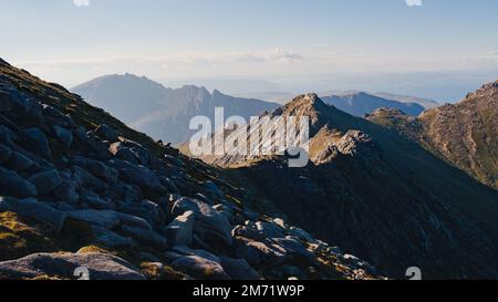 Blick vom Gipfel von Goatfell auf der Insel Arran, Schottland Stockfoto