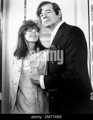 Elaine May, Walter Matthau, Drehort des Films "A New Leaf", Paramount Pictures, 1971 Stockfoto