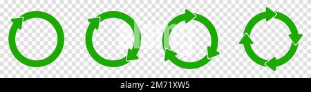 Grüne Vektorsymbole wiederverwenden. Recycling-Symbol. Vektordarstellung Stock Vektor