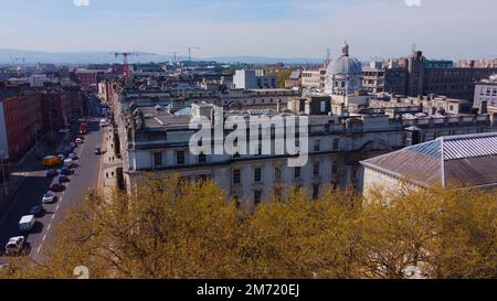 Department of the Taoiseach in Dublin von oben Stockfoto