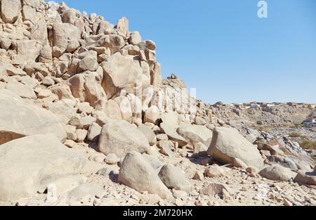 Assuan's Seheil Island, bekannt für die Hungersnot der Stele-Schnitzereien Stockfoto