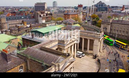Bank of Ireland in Dublin von oben - Luftaufnahme Stockfoto