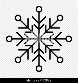 Schneeflocke. Schneeflockensymbol. Schlichte Schneeflocke im Liniendesign. Schneeflockensymbol. Vektordarstellung Stock Vektor
