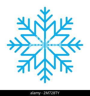 Schneeflocke. Schneeflockensymbol. Schlichte Schneeflocke im Liniendesign. Schneeflockensymbol. Vektordarstellung Stock Vektor
