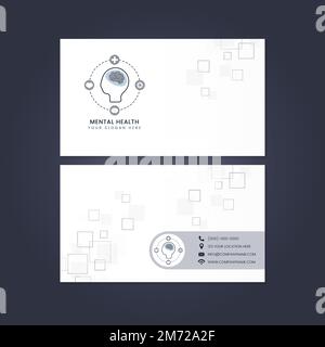 Psychische Gesundheit Psychiater Namenskarte Nachahmer Vektor Stock Vektor