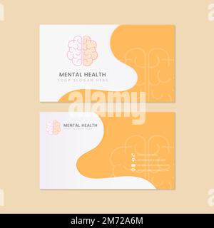 Psychische Gesundheit Psychiater Namenskarte Nachahmer Vektor Stock Vektor