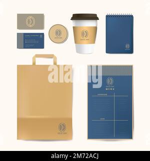 Papier Branding Mockup Vektor-Set Stock Vektor