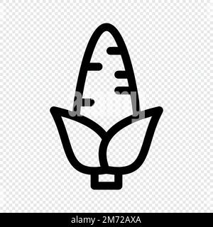 Symbol für Mais. Umriss-Maisvektorsymbol für isolierten Hintergrund für Webdesign. Vektordarstellung Stock Vektor