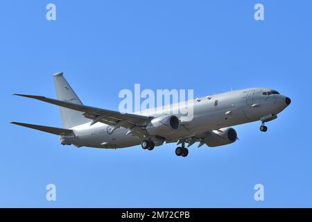 Präfektur Kanagawa, Japan - 12. November 2022: Royal Australian Air Force Boeing P-8A Poseidon Multimission Maritime Aircraft. Stockfoto