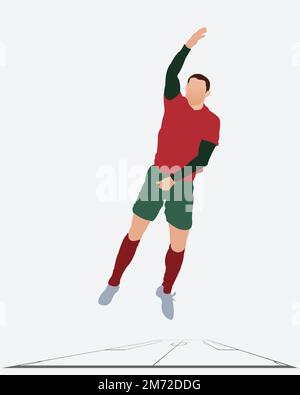 Cristiano Ronaldo Portugiesischer Profi-Fußballer Vector Illustration Image Isolated Style Goal Celebration : Colombo, Sri Lanka - 07. Januar 2023 Stock Vektor