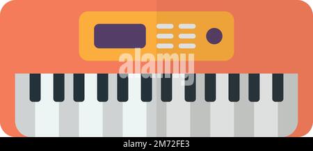 Elektrische Klavierzeichnung in minimalem Stil, isoliert auf dem Hintergrund Stock Vektor