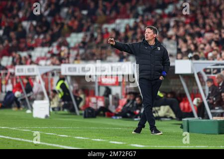 Lissabon, Portugal. 06. Januar 2023. Coach Paulo Sérgio von Portimonense SC während des Liga Portugal Bwin-Spiels zwischen SL Benfica und Portimonense SC in Estadio da Luz in Lissabon. (Endstand: SL Benfica 1 : 0 Portimonense SC) Kredit: SOPA Images Limited/Alamy Live News Stockfoto