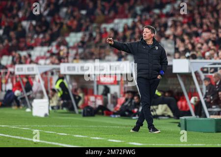 Lissabon, Portugal. 06. Januar 2023. Coach Paulo Sérgio von Portimonense SC während des Liga Portugal Bwin-Spiels zwischen SL Benfica und Portimonense SC in Estadio da Luz in Lissabon. (Endstand: SL Benfica 1 : 0 Portimonense SC) (Foto: David Martins/SOPA Images/Sipa USA) Kredit: SIPA USA/Alamy Live News Stockfoto