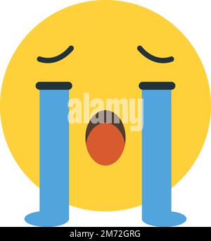 Weinendes Gesicht Emoji-Illustration im minimalen Stil isoliert auf dem Hintergrund Stock Vektor