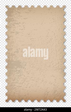 Alte Grunge-Briefmarke. Bereinigen Sie die Frankierstempelvorlage. Briefmarkenrand. Portostempel mit Schatten. Leerer Portostempel. Vector Illustrati Stock Vektor