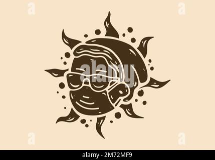 Die Abbildung von Männern mit Beanie, Brille und medizinischen Masken Stock Vektor