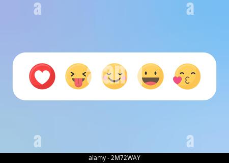 Social-Media-Emoji in einem weißen Sprechblasenvektor Stock Vektor