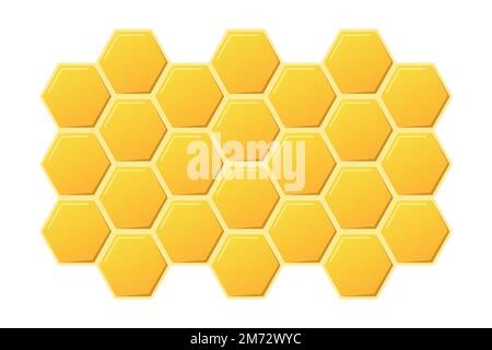 Abstraktes Wabendesign. Goldene Honig-Hexagonalzelltextur. Geometrische sechseckige Bienenstöcke. Vektordarstellung Stock Vektor
