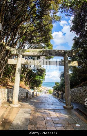 Tottori Japan 2. Dez. 2022: Der Blick auf Hakuto kostet vom Hakuto-Schrein. Es wurde 2010 zum ersten „Liebesschutzgebiet“ in Japan gewählt. Stockfoto