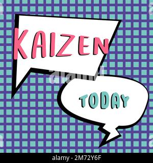 Konzeptionelle Beschriftung Kaizen. Ein Wort über eine japanische Unternehmensphilosophie zur Verbesserung der Arbeitsweisen Stockfoto