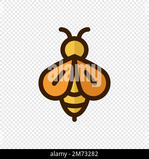 Honigbienen-Vektorsymbol. Kreatives geometrisches Bienenlogo. Lineares Bienensymbol. Vektordarstellung Stock Vektor