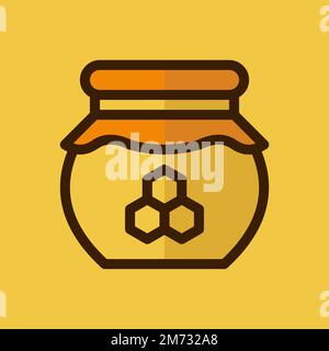 Vektorsymbol für Honiggläser. Kreatives geometrisches Honigglas-Logo. Symbol für lineares Honiggefäß. Vektordarstellung Stock Vektor