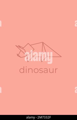 Dinosaurier-Origami. Abstraktes Design mit Art Dinosaurier-Logo. Tierische Origami. Tierlinienkunst. Schaubild einer Tierhandlung. Vektordarstellung Stock Vektor