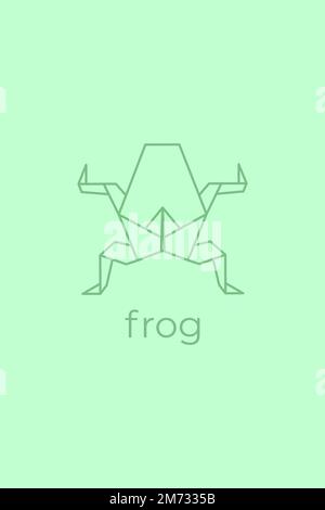 Frosch-Origami. Abstraktes Design mit Art Frog Logo. Tierische Origami. Tierlinienkunst. Schaubild einer Tierhandlung. Vektordarstellung Stock Vektor