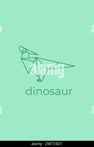 Dinosaurier-Origami. Abstraktes Design mit Art Dinosaurier-Logo. Tierische Origami. Tierlinienkunst. Schaubild einer Tierhandlung. Vektordarstellung Stock Vektor
