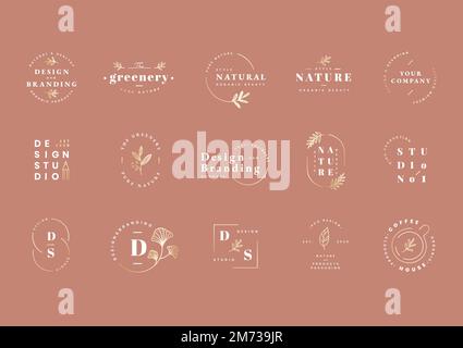 Florale Marken und Logo Designs Vektor-Kollektion Stock Vektor