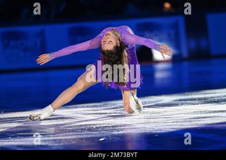 Bologna, Italien. 06. Januar 2023. Yasmine Yamada (Schweiz) während 2023 Bol on Ice â&#x80;&#X93; Plushenko and Friends, Ice Sports in Bologna, Italien, Januar 06 2023 Kredit: Independent Photo Agency/Alamy Live News Stockfoto