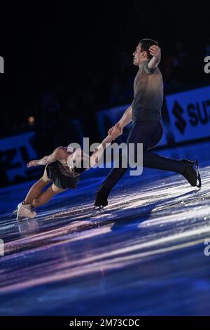 Bologna, Italien. 06. Januar 2023. Rebecca Ghilardi und Filippo Ambrosini (Italien) während 2023 Bol on Ice â Plushenko and Friends, Ice Sports in Bologna, Italien, Januar 06 2023 Kredit: Independent Photo Agency/Alamy Live News Stockfoto