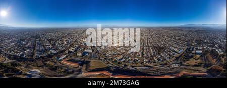 Luftaufnahme der Stadt Mendoza in Argentinien. 360-Ansicht Stockfoto