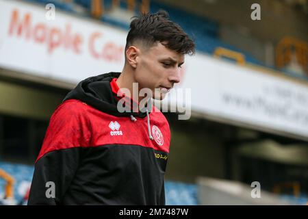 ANEL Ahmedhodžić #15 of Sheffield United Ankunft im Stadion während des Emirates FA Cup 3. Runde Spiel Millwall vs Sheffield United at the Den, London, Großbritannien, 7. Januar 2023 (Foto: Arron Gent/News Images) Stockfoto