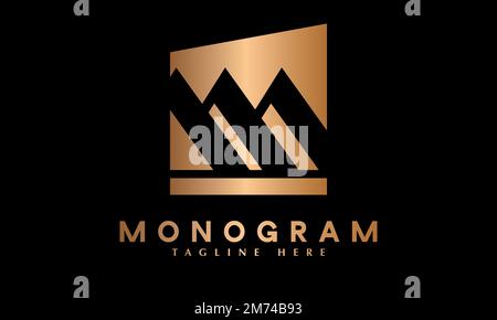 Alphabet m Real Estate Property Business Logo Vektormonogrammvorlage Stock Vektor