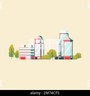 High-Tech-Bürogebäude Vektor Stock Vektor