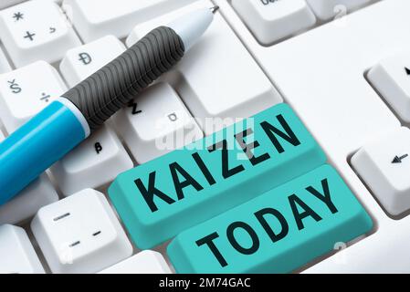 Konzeptionelle Darstellung Kaizen. Geschäftsansatz eine japanische Unternehmensphilosophie der Verbesserung von Arbeitsweisen Stockfoto