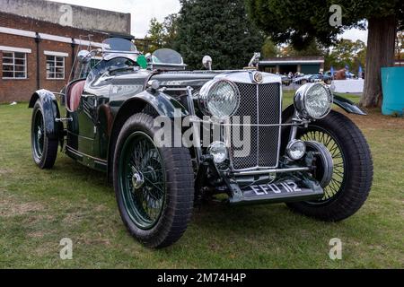 1947 MG TC „EFU 112“ auf der Oktober-Scramble im Bicester Heritage Centre am 9. Oktober 2022. Stockfoto