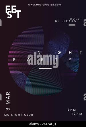 Poster zur Nachtparty-Musik Stock Vektor