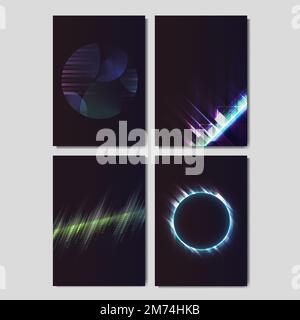 Gradient Neonlicht Poster Vektor-Set Stock Vektor