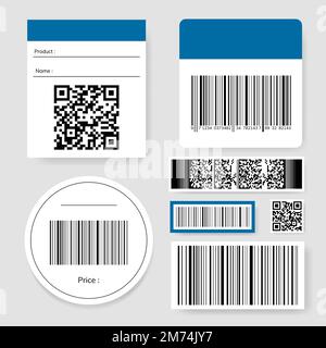 Barcode- und QR-Code-Vektorsatz Stock Vektor