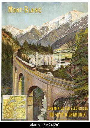 Antikes viktorianisches Chromolithografisches c1900-Poster für Reisen durch Europa. Stockfoto