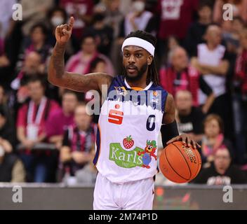 Bonn, Deutschland. 06. Januar 2023. Telekom Dome, Basketball Bundesliga, Matchday 14, Telekom Baskets Bonn vs Rostock Seawolves, JeQuan Lewis (Rostock) Kredit: Juergen Schwarz/Alamy Live News Stockfoto