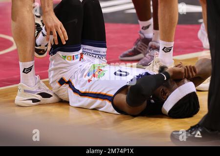 Bonn, Deutschland. 06. Januar 2023. Telekom Dome, Basketball Bundesliga, Matchday 14, Telekom Baskets Bonn vs Rostock Seawolves, JeQuan Lewis (Rostock) Kredit: Juergen Schwarz/Alamy Live News Stockfoto